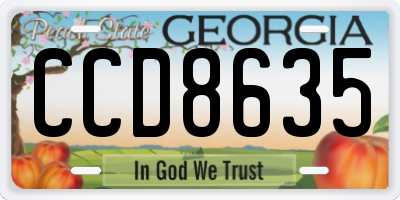 GA license plate CCD8635