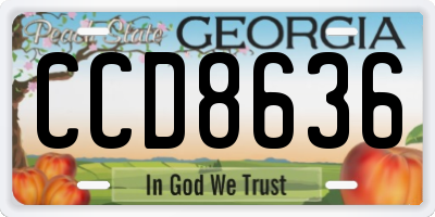 GA license plate CCD8636