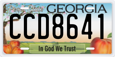 GA license plate CCD8641