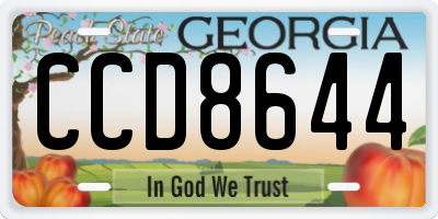 GA license plate CCD8644