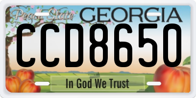 GA license plate CCD8650