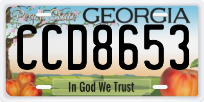 GA license plate CCD8653