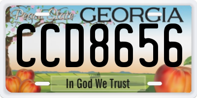 GA license plate CCD8656