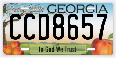 GA license plate CCD8657