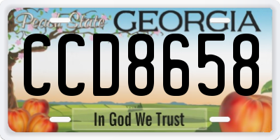 GA license plate CCD8658