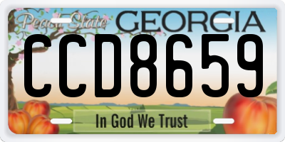 GA license plate CCD8659