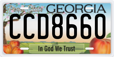 GA license plate CCD8660