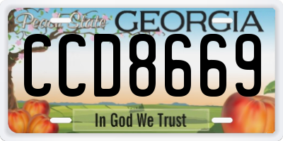 GA license plate CCD8669
