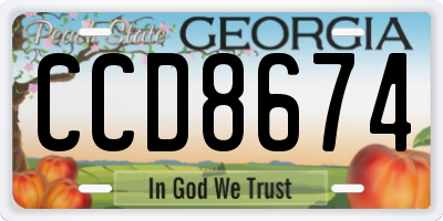 GA license plate CCD8674