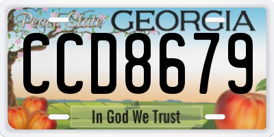 GA license plate CCD8679