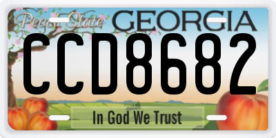 GA license plate CCD8682