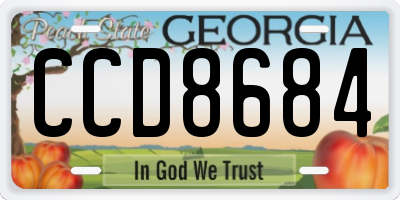 GA license plate CCD8684