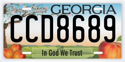 GA license plate CCD8689