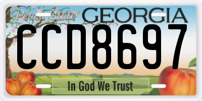 GA license plate CCD8697