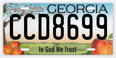 GA license plate CCD8699