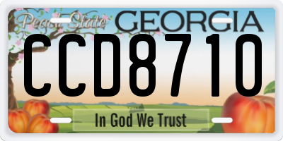 GA license plate CCD8710