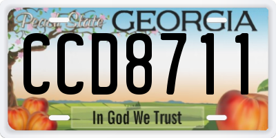 GA license plate CCD8711