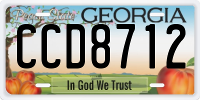 GA license plate CCD8712