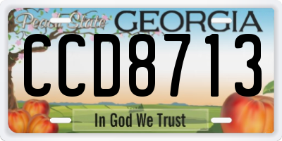 GA license plate CCD8713
