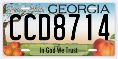 GA license plate CCD8714