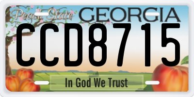 GA license plate CCD8715