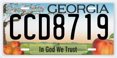 GA license plate CCD8719