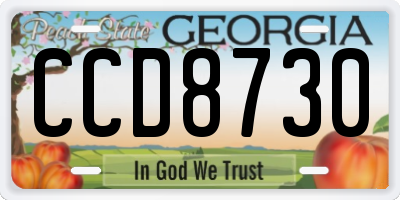 GA license plate CCD8730