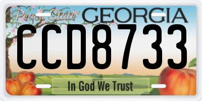 GA license plate CCD8733
