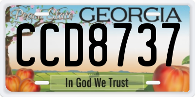 GA license plate CCD8737