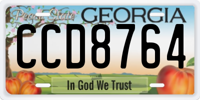 GA license plate CCD8764