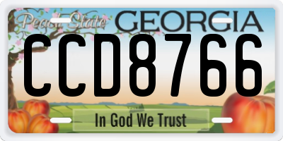 GA license plate CCD8766
