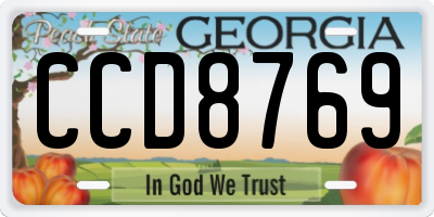 GA license plate CCD8769
