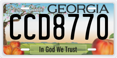 GA license plate CCD8770