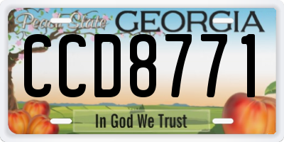 GA license plate CCD8771