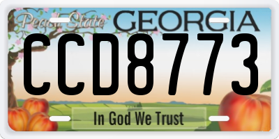 GA license plate CCD8773