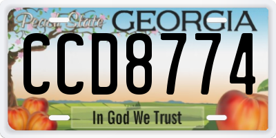 GA license plate CCD8774
