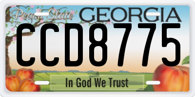 GA license plate CCD8775