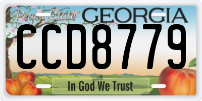 GA license plate CCD8779