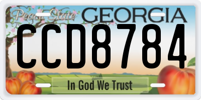 GA license plate CCD8784