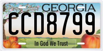 GA license plate CCD8799