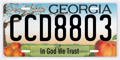 GA license plate CCD8803