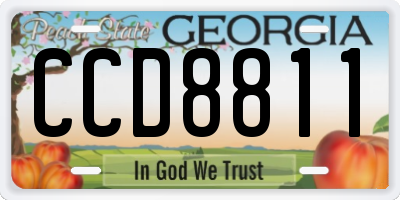 GA license plate CCD8811