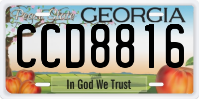 GA license plate CCD8816