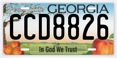 GA license plate CCD8826