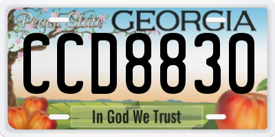 GA license plate CCD8830