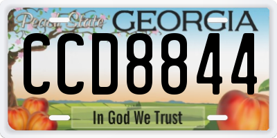 GA license plate CCD8844