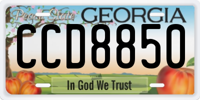 GA license plate CCD8850