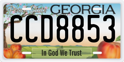 GA license plate CCD8853