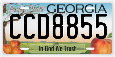 GA license plate CCD8855