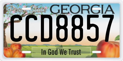 GA license plate CCD8857